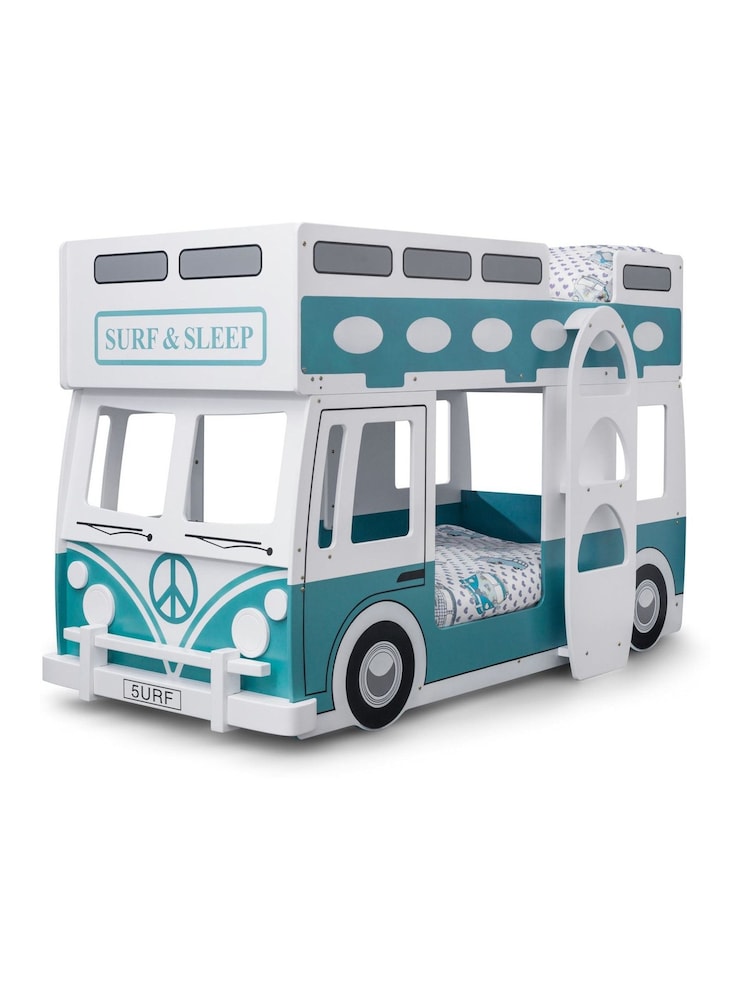 Julian Bowen White  Green Campervan Bunk Bed - Image 2 of 6