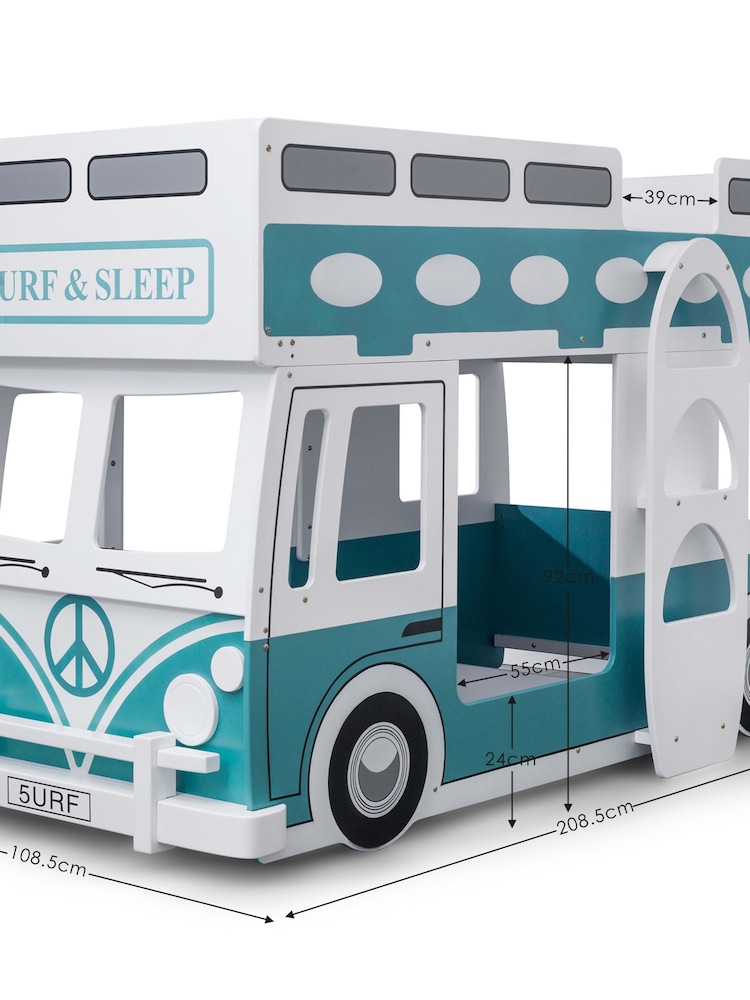Julian Bowen White  Green Campervan Bunk Bed - Image 6 of 6