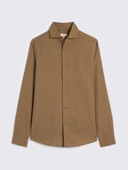 MOSS Dark Taupe Cotton Linen Shirt - Image 4 of 4