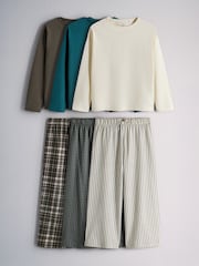 The Set 3 Pack Long Check Pyjamas Green - Image 1 of 9