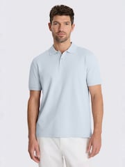 MOSS Blue Pique Polo Shirt - Image 1 of 3