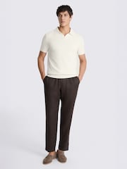 MOSS Off-White Bouclé Skipper Polo Shirt - Image 2 of 3