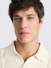 MOSS Off-White Bouclé Skipper Polo Shirt - Image 3 of 3