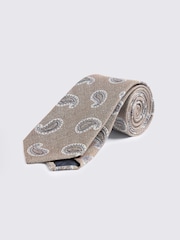 MOSS Natural Italian Paisley Tie - Image 1 of 2