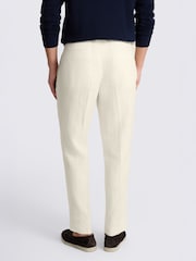 MOSS Cream Linen Pleated Trousers - Image 2 of 4