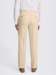 MOSS Ecru Relaxed Fit Twill Linen Cotton Suit Trousers - Image 2 of 3