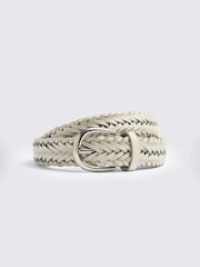 MOSS Off-White Leather Woven Belt - Image 1 of 2