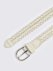 MOSS Off-White Leather Woven Belt - Image 2 of 2