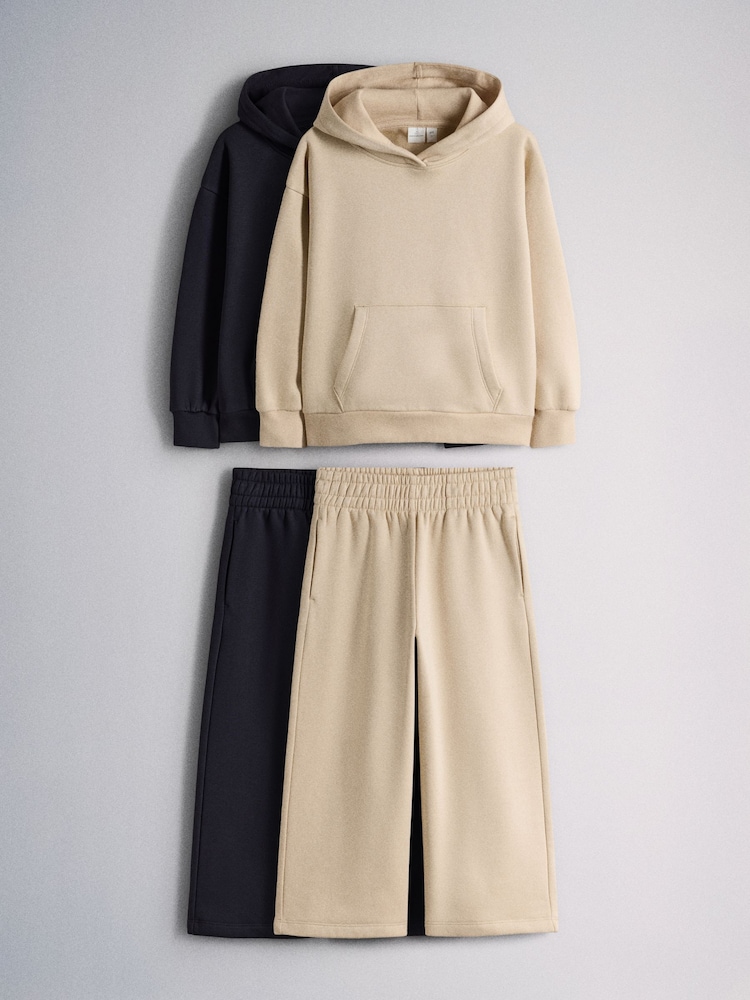 The Set 2 Pack Hoodie and Joggers Set Cream/Navy - Image 1 of 8