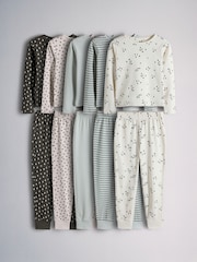 The Set 5 Pack Bear Snuggle Fit Pyjamas Brown/Cream - Image 1 of 13