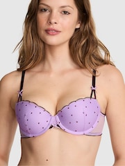 Victoria's Secret Pink Lilac Purple Balcony Pop Stitch Embroidery Bra - Image 1 of 2