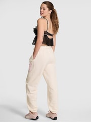 Victoria's Secret PINK Cozy White Cuffed Fleece Joggers - Image 2 of 2