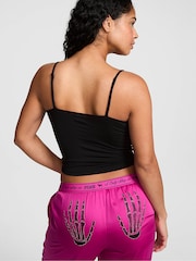 Victoria's Secret Pink Black Modal Lace Cami Pyjama Top - Image 2 of 2