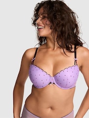 Victoria's Secret Pink Lilac Purple Push Up Pop Stitch Embroidery Bra - Image 1 of 2