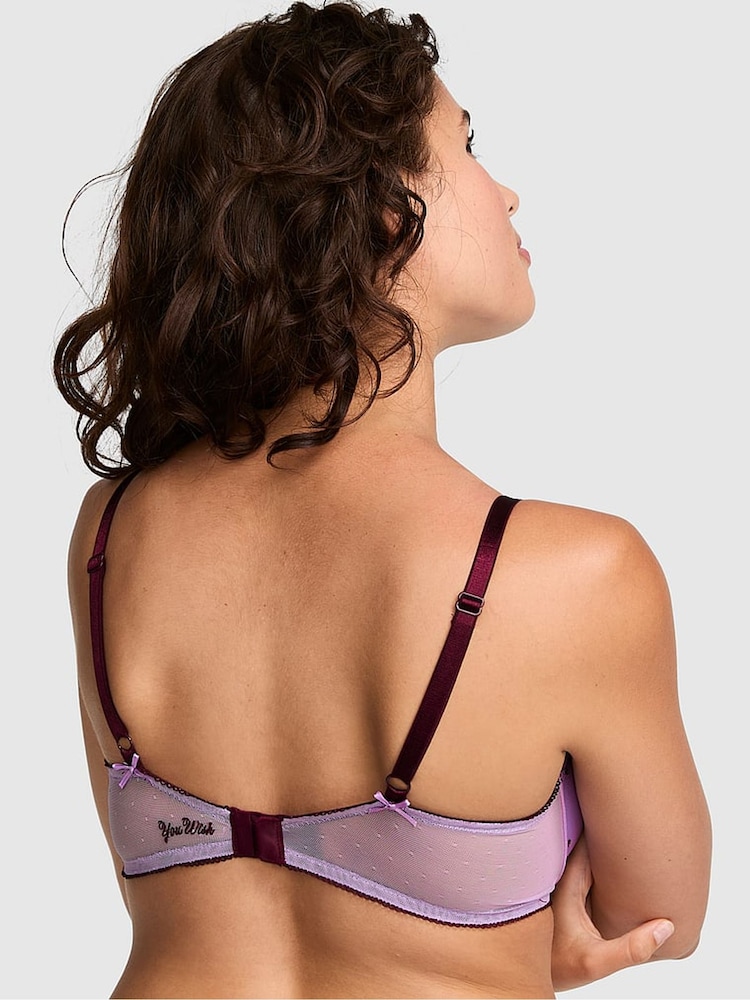 Victoria's Secret Pink Lilac Purple Push Up Pop Stitch Embroidery Bra - Image 2 of 2