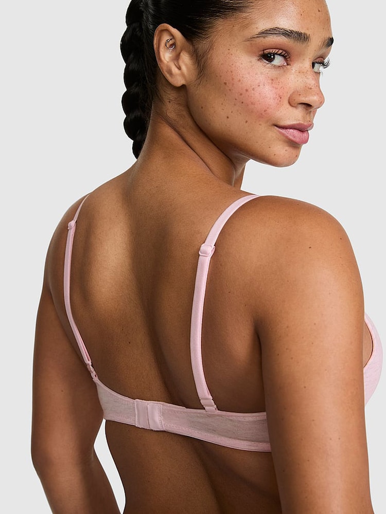 Victoria's Secret PINK Petal Pink Non Wired Push Up Lace Trim Bra - Image 2 of 2 Victoria's Secret PINK Petal Pink Non Wired Push Up Lace Trim Bra - Image 2 of 2