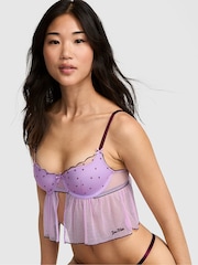 Victoria's Secret Pink Lilac Purple Longline Pop Stitch Embroidery Bra - Image 1 of 2
