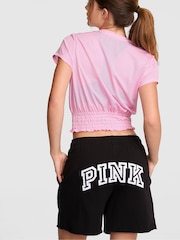 Victoria's Secret Pink Pink Lollipop Smocked Mesh Jersey Top - Image 2 of 3