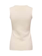 ONLY Cream Knitted Vest With Metallic Button Detail - Image 2 of 2