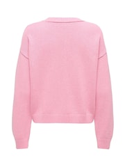 ONLY Pink Cherry Print Jumper - Image 2 of 2