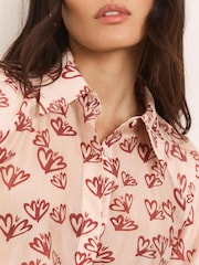 Mint Velvet Pink Heart Print Puff Sleeve Shirt - Image 6 of 8