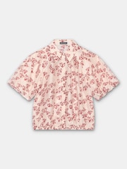 Mint Velvet Pink Heart Print Puff Sleeve Shirt - Image 7 of 8