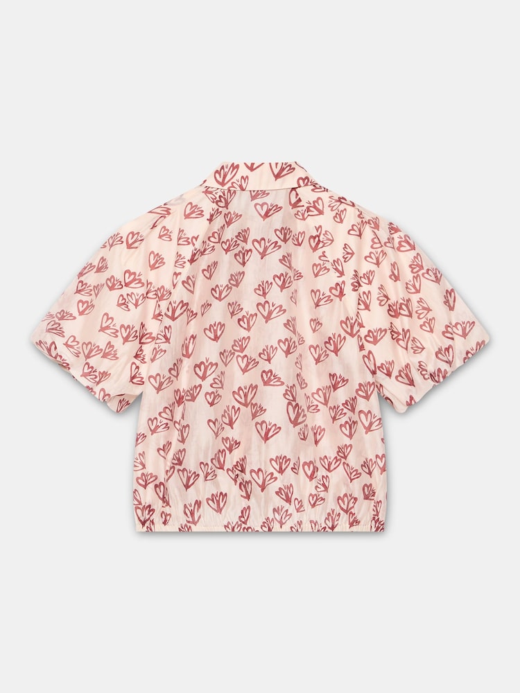 Mint Velvet Pink Heart Print Puff Sleeve Shirt - Image 8 of 8
