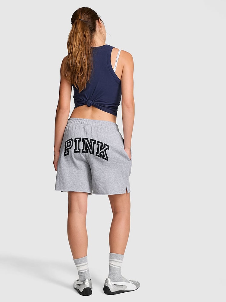 Victoria's Secret Pink Medium Heather Grey Fleece Shorts - Image 2 of 2 Victoria's Secret Pink Medium Heather Grey Fleece Shorts - Image 2 of 2