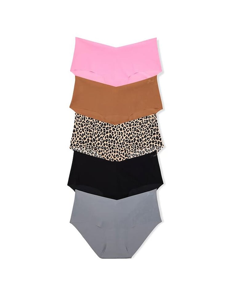 Victoria's Secret Pink Black/Grey/Nude/Pink Hipster 5 Pack No Show Knickers - Image 1 of 3 Victoria's Secret Pink Black/Grey/Nude/Pink Hipster 5 Pack No Show Knickers - Image 1 of 3