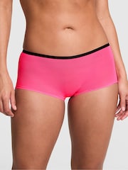 Victoria's Secret Pink Fall for Me Pink Short Logo Mesh Knickers - Image 1 of 2
