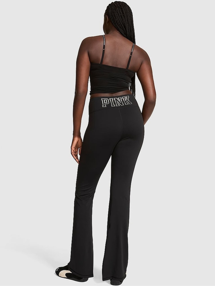 Victoria's Secret Pink Black Relay Flare Leggings - Image 2 of 2