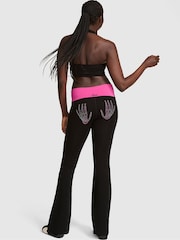 Victoria's Secret PINK Black/Pink Skeleton Foldover Leggings - Image 2 of 2