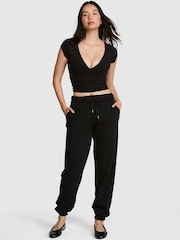 Victoria's Secret PINK Black Halloween Cuffed Fleece Joggers - Image 2 of 2