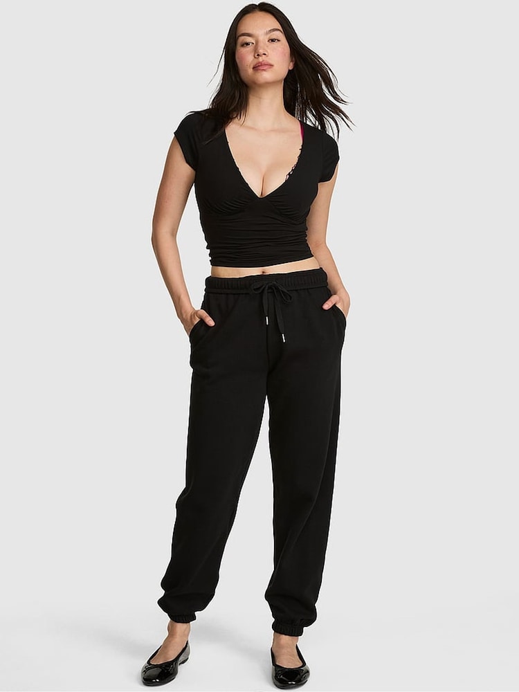 Victoria's Secret PINK Black Halloween Cuffed Fleece Joggers - Image 2 of 2 Victoria's Secret PINK Black Halloween Cuffed Fleece Joggers - Image 2 of 2