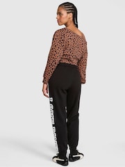 Victoria's Secret PINK Black Love PINK Cuffed Fleece Joggers - Image 2 of 2