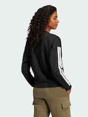 adidas Black Essentials 3-Stripes Fleece Sweatshirt - Image 3 of 6