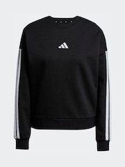 adidas Black Essentials 3-Stripes Fleece Sweatshirt - Image 6 of 6