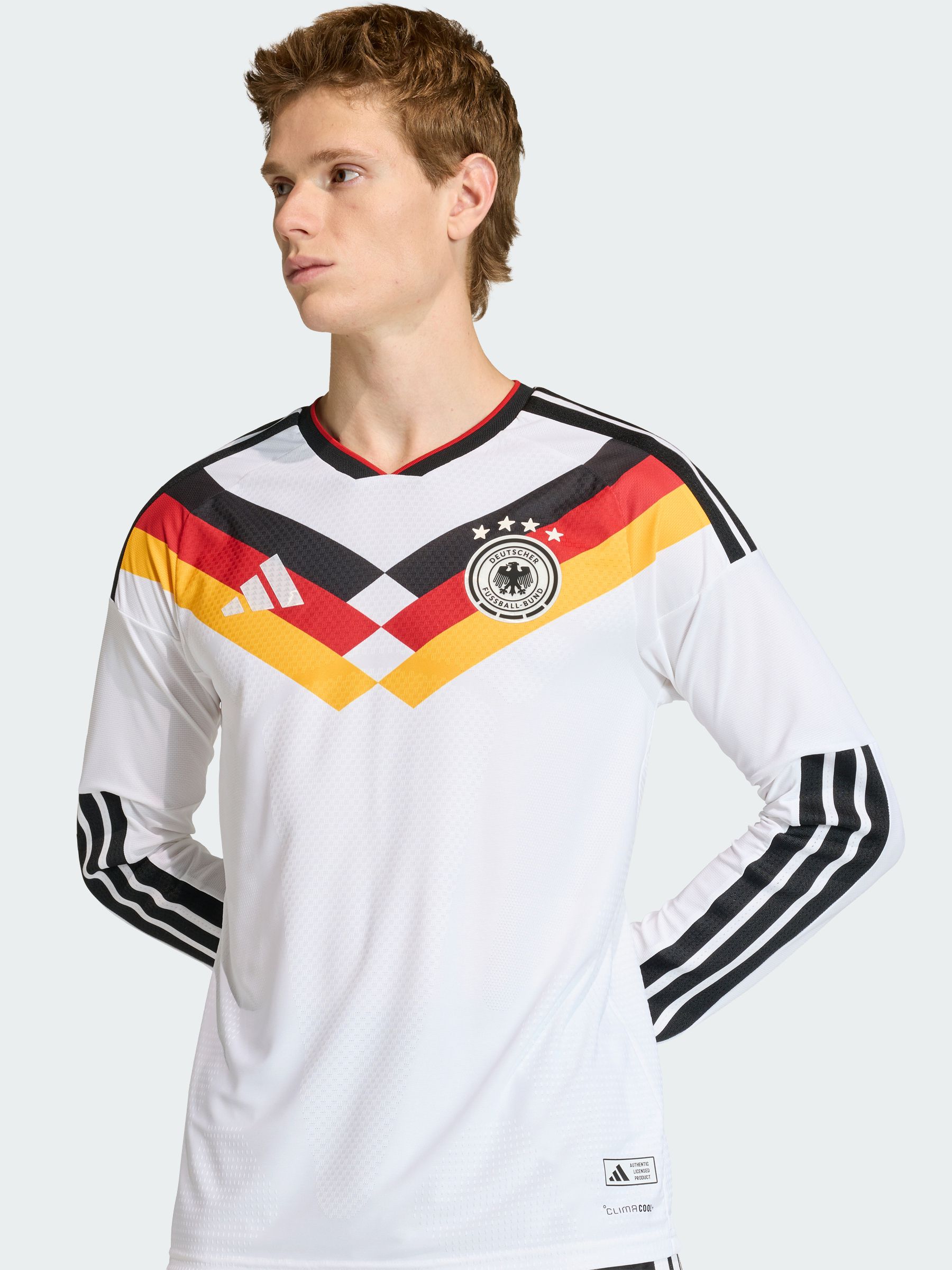 Buy adidas White Germany 26 Home Authentic Long Sleeve Jersey from