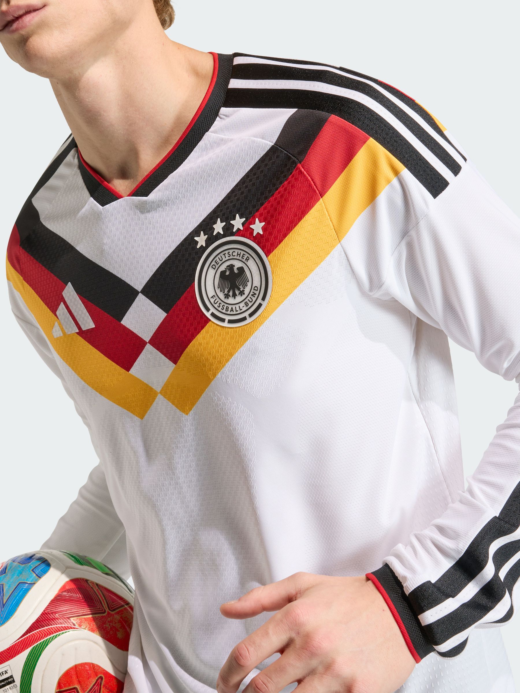 Buy adidas White Germany 26 Home Authentic Long Sleeve Jersey from