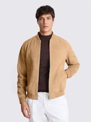 MOSS Natural Suede Bomber Jacket - Image 1 of 4