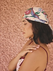 Cath Kidston Ecru Flamingo Print Silk Blend Scarf - Image 4 of 10
