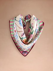 Cath Kidston Ecru Flamingo Print Silk Blend Scarf - Image 8 of 10