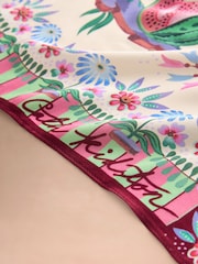 Cath Kidston Ecru Flamingo Print Silk Blend Scarf - Image 9 of 10