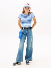 Tommy Hilfiger Blue Mabel Whiskered High Rise Wide Leg Jeans - Image 2 of 5