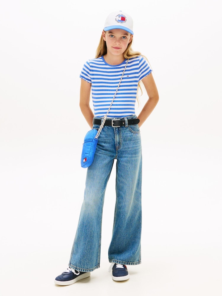 Tommy Hilfiger Blue Mabel Whiskered High Rise Wide Leg Jeans - Image 2 of 5