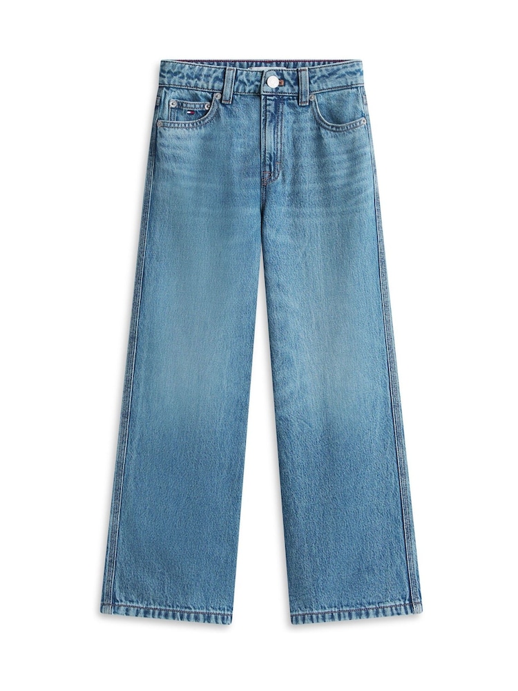 Tommy Hilfiger Blue Mabel Whiskered High Rise Wide Leg Jeans - Image 5 of 5