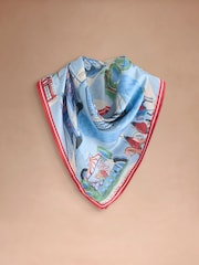 Cath Kidston Blue London Print Silk Blend Scarf - Image 1 of 3