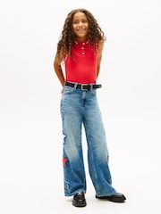 Tommy Hilfiger Red Essential Tipped Sleeveless Polo Shirt - Image 2 of 5