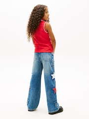 Tommy Hilfiger Red Essential Tipped Sleeveless Polo Shirt - Image 3 of 5