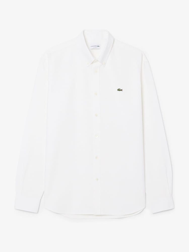 Lacoste White Regular Fit Oxford Shirt - Image 1 of 3